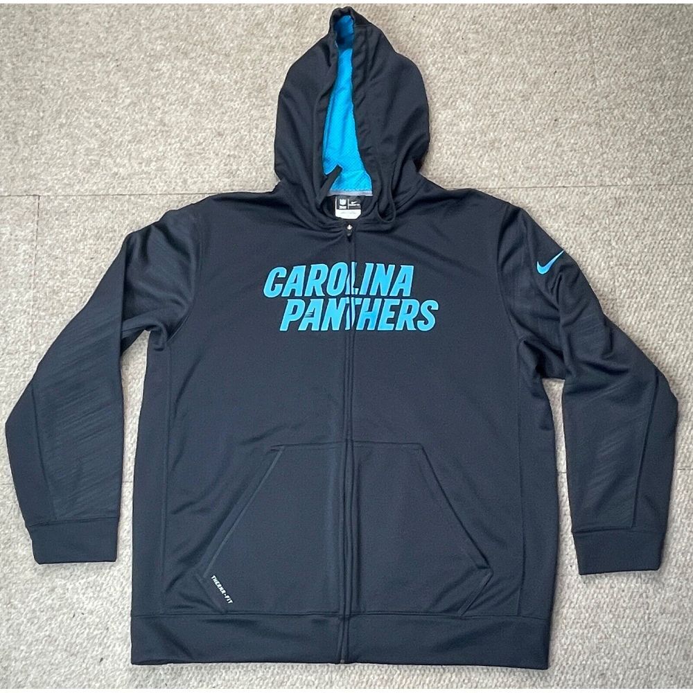 Nike NFL Carolina Panthers Team Apparel Therma Fit Men's Full Zip Jacket Size XL